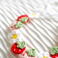 Strawberry Garden Crochet Doll Bib/Collar 🍓🌼🌿