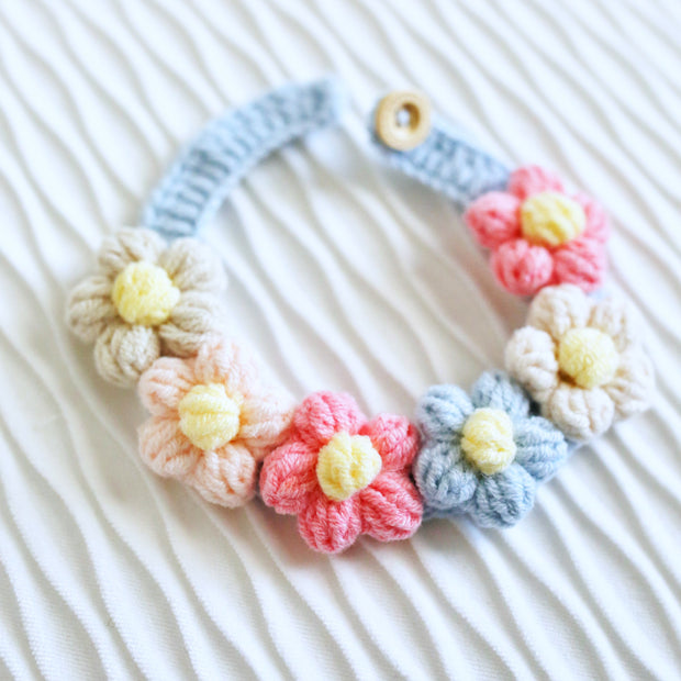 Pastel Petals Crochet Doll Bib/Collar - Biege🌸🌼✨