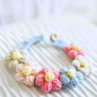 Pastel Petals Crochet Doll Bib/Collar - Biege🌸🌼✨