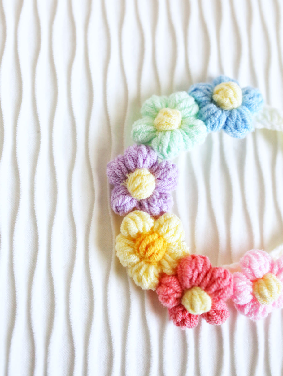 Pastel Petals Crochet Doll Bib/Collar - Yellow🌸🌼✨