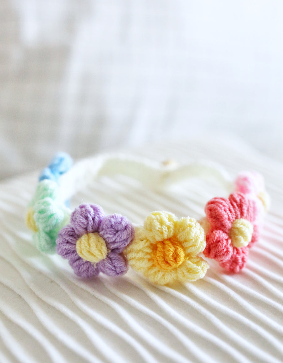 Pastel Petals Crochet Doll Bib/Collar - Yellow🌸🌼✨