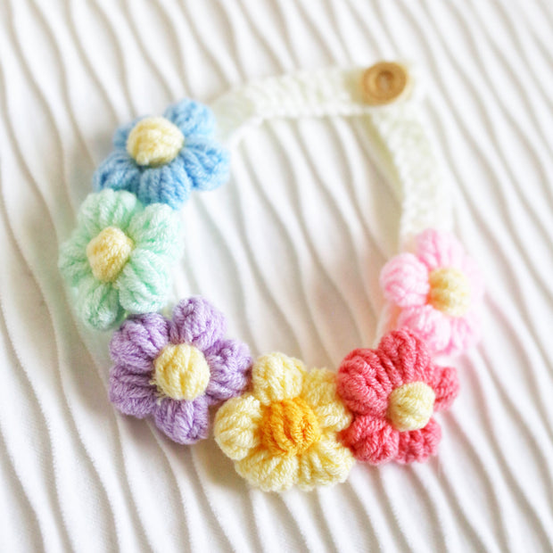 Pastel Petals Crochet Doll Bib/Collar - Yellow🌸🌼✨
