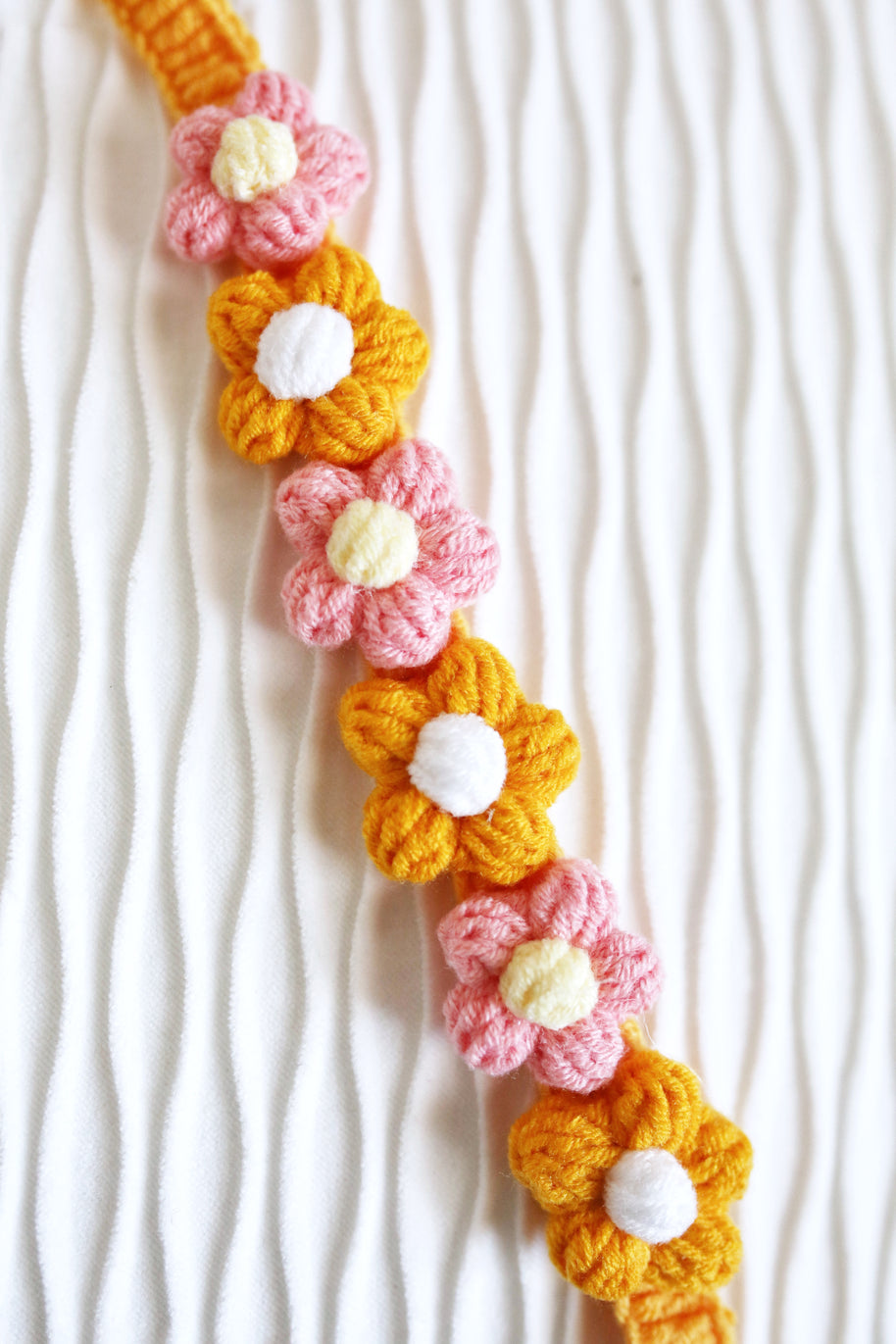 Sunny Blossom Crochet Doll Bib/Collar 🌼🌸☀️