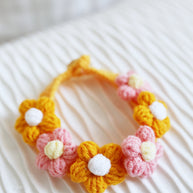 Sunny Blossom Crochet Doll Bib/Collar 🌼🌸☀️
