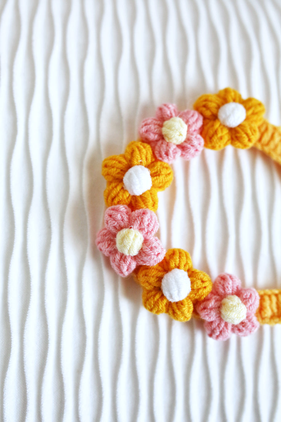 Sunny Blossom Crochet Doll Bib/Collar 🌼🌸☀️