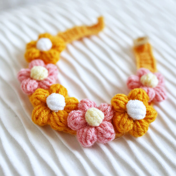 Sunny Blossom Crochet Doll Bib/Collar 🌼🌸☀️