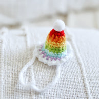 Rainbow Party Hat Crochet Doll Hat🌈🎉✨