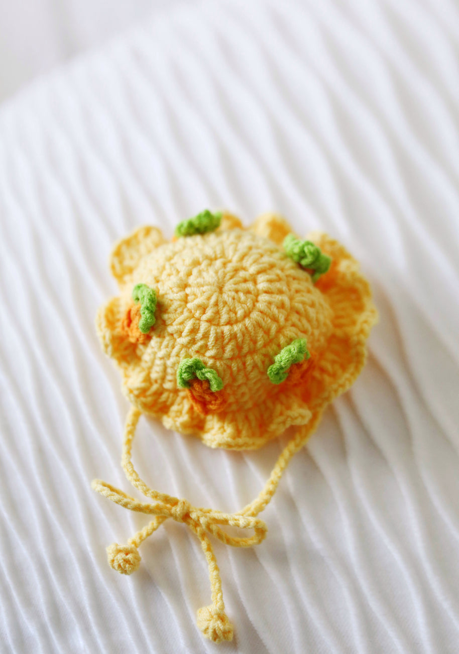Carrot Patch Crochet Doll Bib/Collar and Hat Set 🥕🌼🐇