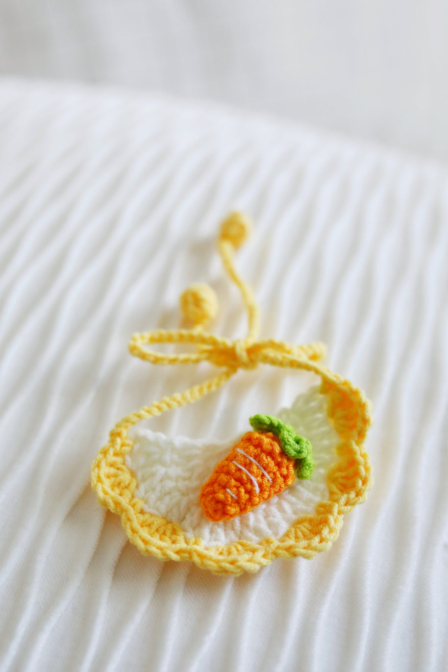 Carrot Patch Crochet Doll Bib/Collar and Hat Set 🥕🌼🐇