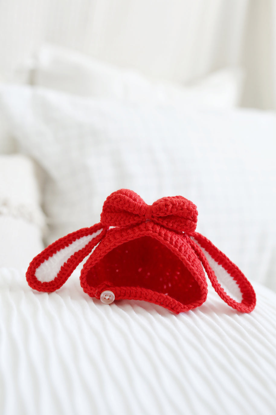 🎀Little Red Bow Crochet Doll Outfit Set ❤️🎀