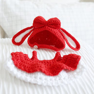 🎀Little Red Bow Crochet Doll Outfit Set ❤️🎀