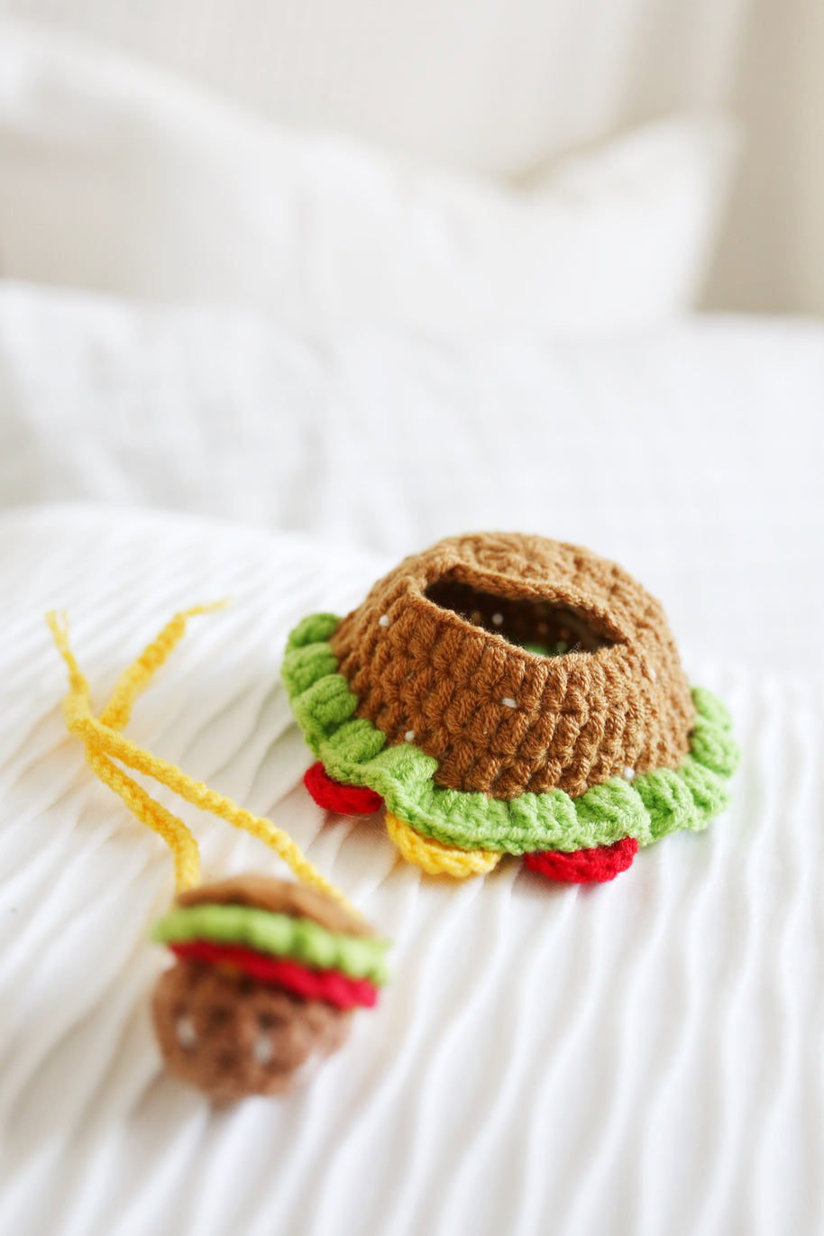 🍔Burger Buddy Crochet Doll Outfit Set 🍔🎒