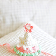 Pink Blossom Birthday Crochet Doll Hat 🌸🎀🎉