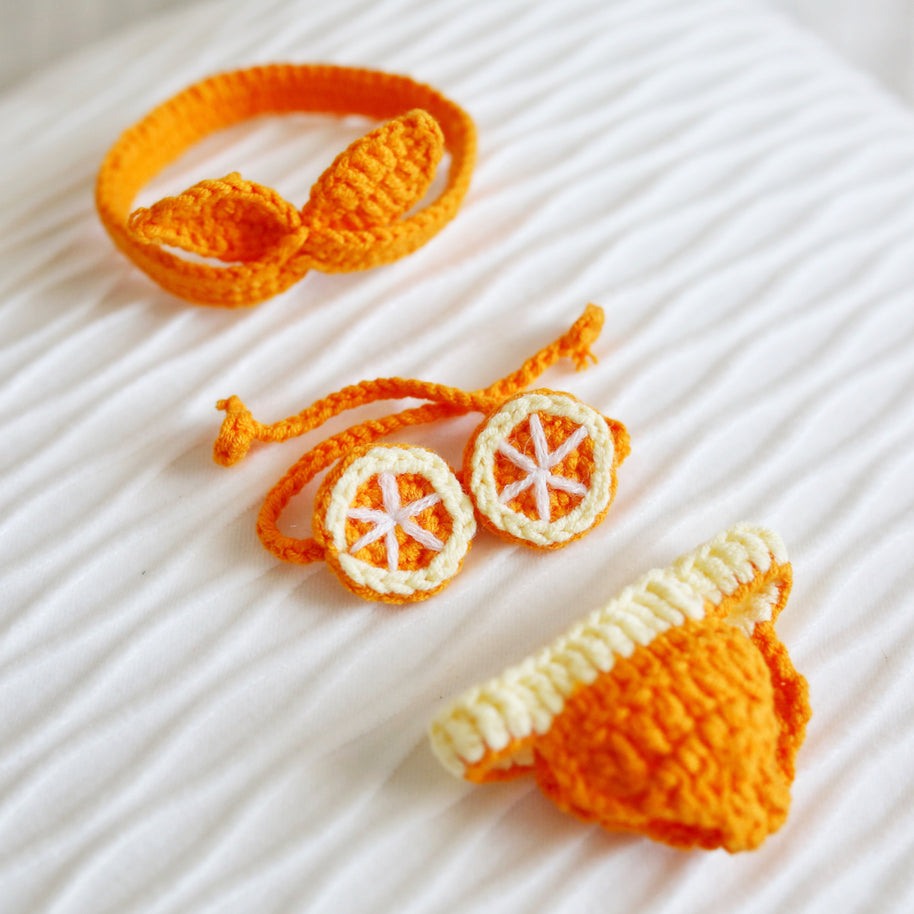 Citrus Splash Crochet Doll Bikini Set 🍊👙✨