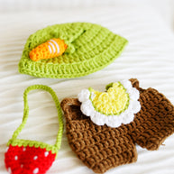 Garden Picnic Crochet Doll Outfit Set 🥕🍓🌼