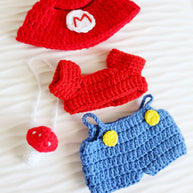 Pixel Hero Crochet Doll Outfit Set 🎮🍄⭐
