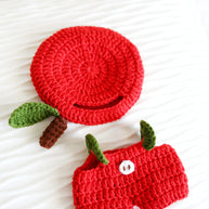 Red Apple Crochet Doll Outfit Set 🍎🍃