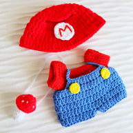 Pixel Hero Crochet Doll Outfit Set 🎮🍄⭐