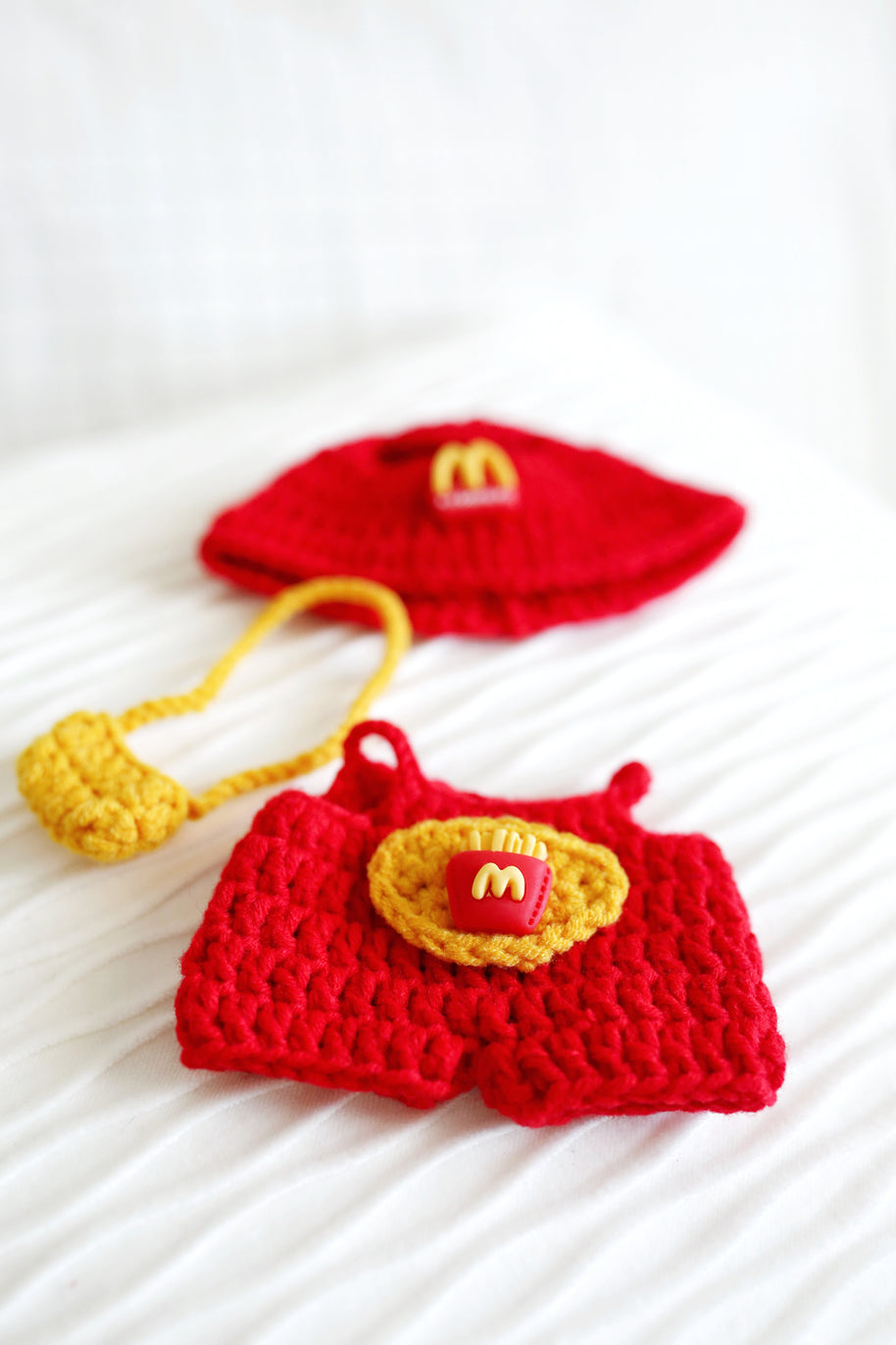 Fast Food Fun Crochet Doll Outfit Set 🍟🍔✨