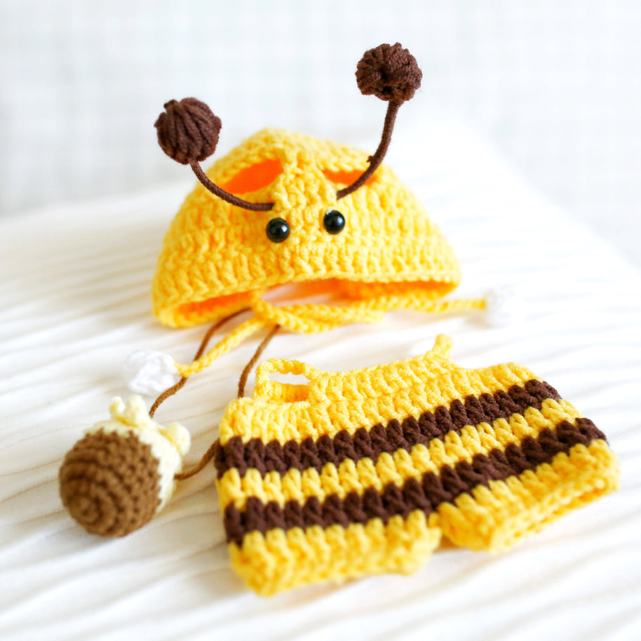 Buzzy Bee Crochet Doll Outfit Set 🐝🌼🍯