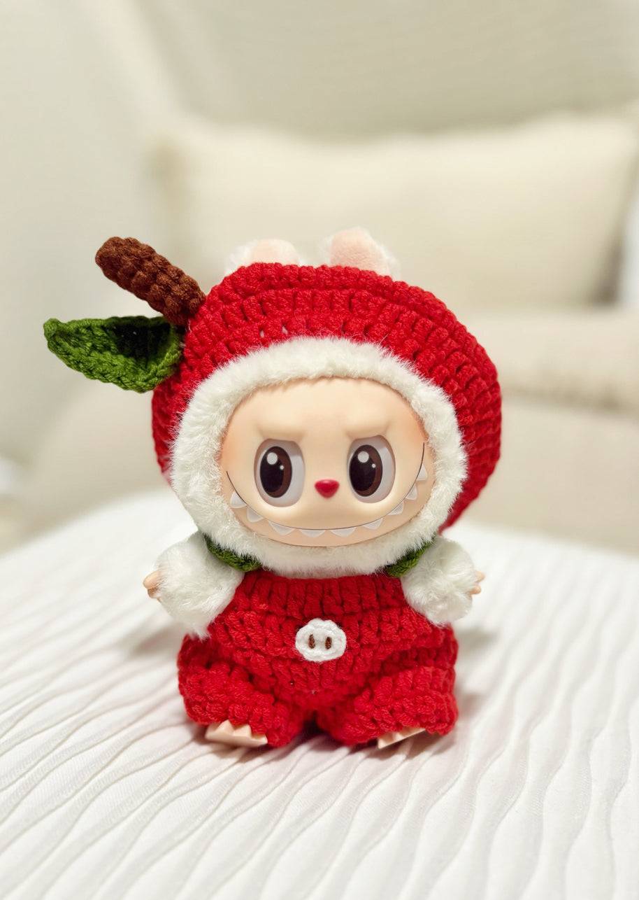 Red Apple Crochet Doll Outfit Set 🍎🍃