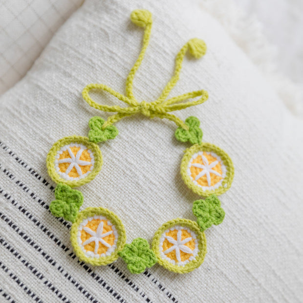 🍊 Citrus Bloom Crochet Doll Bib🍊