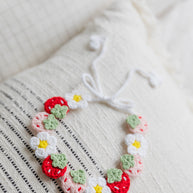 Strawberry Garden Crochet Doll Bib/Collar 🍓🌼🌿