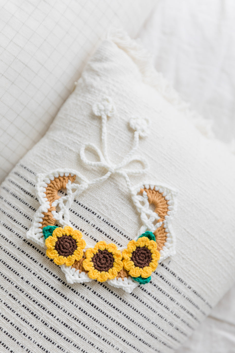 Sunshine Bloom Crochet Doll Bib
