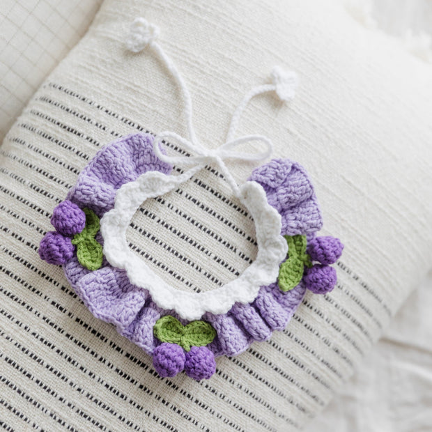 💜Berry Bloom Crochet Doll Bib/Collar 🍇🌸💜