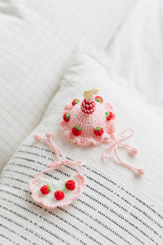Strawberry Party Crochet Doll Outfit Set 🍓🎉