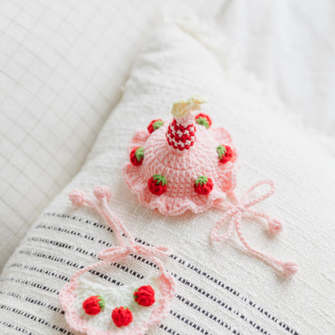 Strawberry Party Crochet Doll Outfit Set 🍓🎉