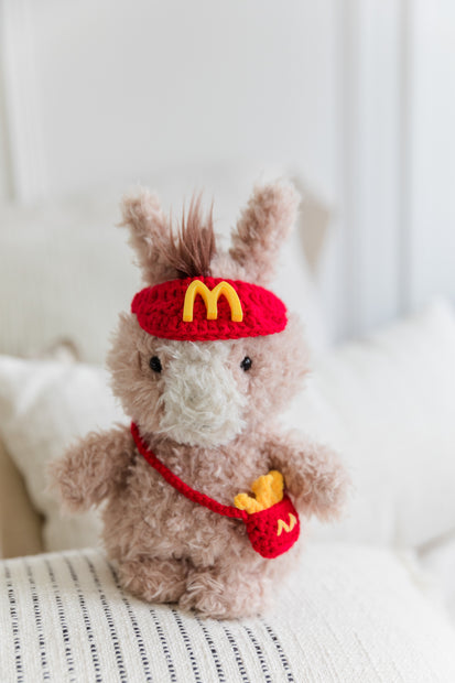 Fries & Fun Crochet Doll Bib/Collar and Bag Set 🍟🎉