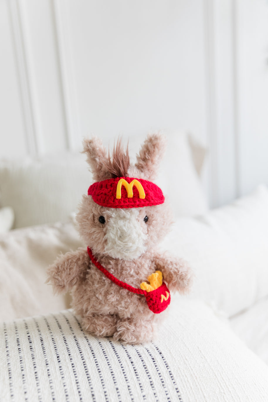 Fries & Fun Crochet Doll Bib/Collar and Bag Set 🍟🎉