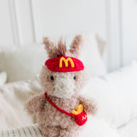 Fries & Fun Crochet Doll Bib/Collar and Bag Set 🍟🎉