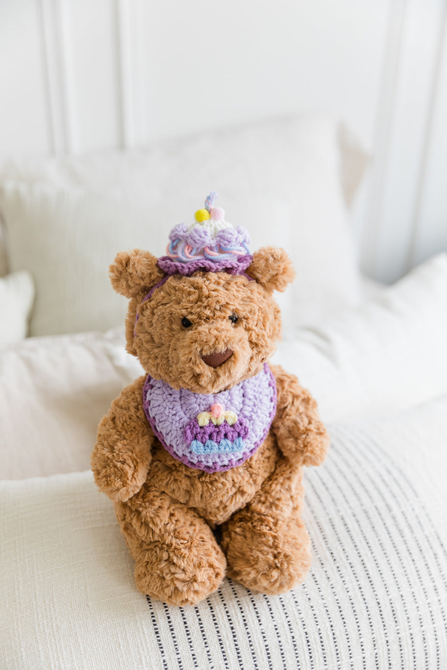 Pastel Birthday Cake Crochet Doll Outfit 🎂💜🍭